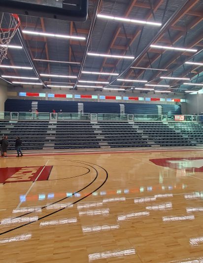 School gym with seating