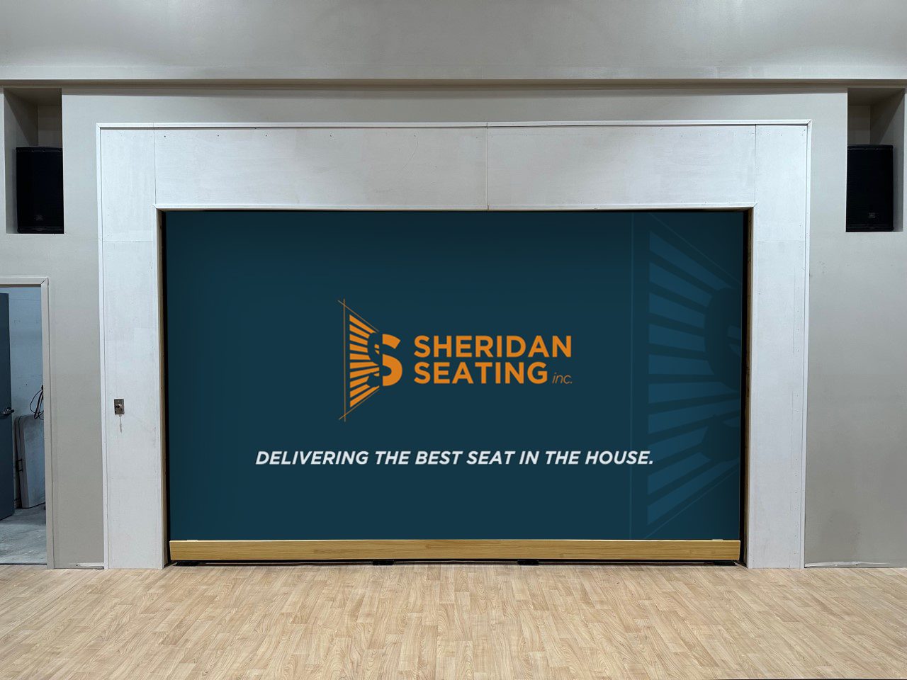 Sheridan Seating - Retractable Stage Vinyl Wrap - Stage Closed